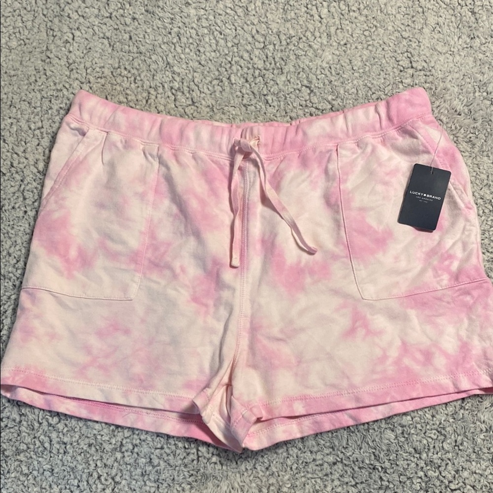 Lucky Brand Pink Athletic Shorts Tie-Dye Style